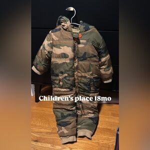Camouflage Puffer Snowsuit for Toddlers